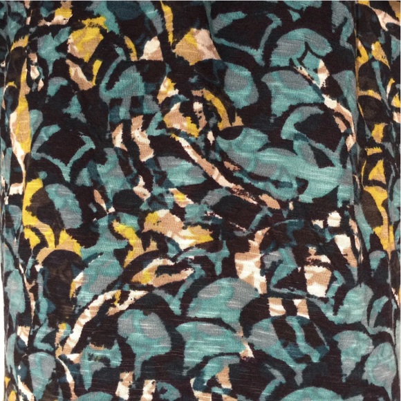 Anthro Moulinette Soures Abstract Print Faux Wrap Ruched Midi Dress - Picture 6 of 8